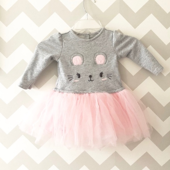 Gymboree Other - Gymboree grey mouse and pink tutu dress 🐭
